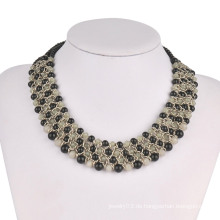 Full Diamonds auf Metall Cups in 3 Rolls Fashion Halskette (XJW13604)
